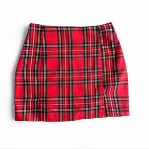 Red Tartan Plaid Skirt